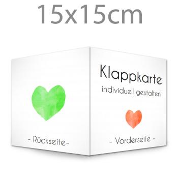 Klappkarte quadratisch blanko 15x15cm (eigenes Design)