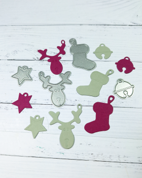 Preview: Kulricke Stanzschablone "Kleine Weihnachtsanhänger" Craft Die 