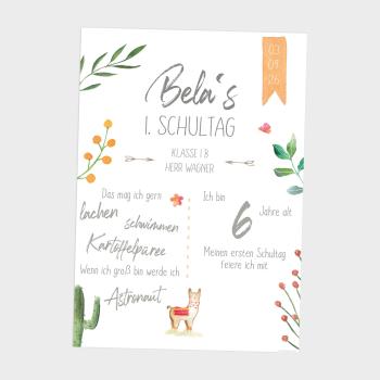 Preview: Einschulungsposter "Lama" | Einschulung | Meilensteintafel | Geschenk 1. Geburtstag |  | Personalisiertes Geschenk
