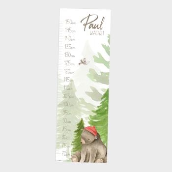 Preview: Messleiste "Bär" | Messlatte | Geschenkidee | Personalisiertes Geschenk | Kinderzimmerdeko