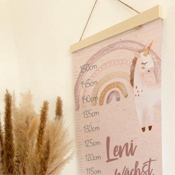 Preview: Messleiste "Einhorn Frieda" | Messlatte | Geschenkidee | Personalisiertes Geschenk | Kinderzimmerdeko