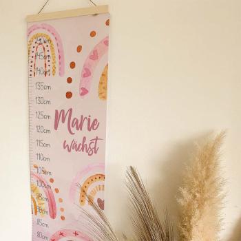Preview: Messleiste "Regenbogen Party" | Messlatte | Geschenkidee | Personalisiertes Geschenk | Kinderzimmerdeko