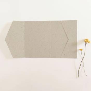 Pocketfold-Karte B6 seitlich Recycling "Kraft Kakao 15%" Basic Line