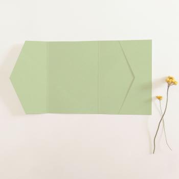 Pocketfold-Karte B6 seitlich Recycling "Kraft Recycling Kiwi" Basic Line