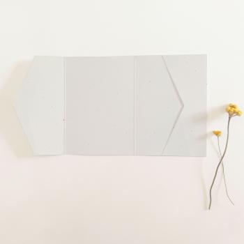 Pocketfold-Karte B6 seitlich Recycling "Kraft Wollweiss" Basic Line
