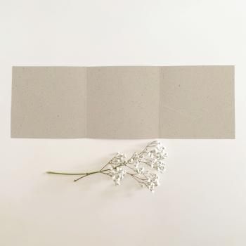 Trippel-Pocketfold-Karte quadratisch (15x15) Recycling-Karton "Kraft Kakao 15%" Basic Line