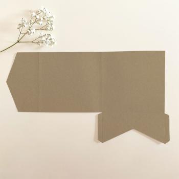 Preview: Pocketfold-Karte Quadrat (15x15) Premium-Karton "Recycling Natur" Exklusiv Line