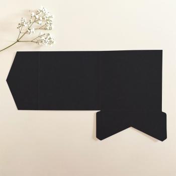 Preview: Pocketfold-Karte Quadrat (15x15) Recycling-Karton "Recycling Schwarz" Exklusiv Line
