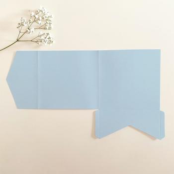 Preview: Pocketfold-Karte Quadrat (15x15) Struktur-Karton "Struktur Puderblau" Exklusiv Line
