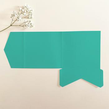 Preview: Pocketfold-Karte Quadrat (15x15) Struktur-Karton "Struktur Türkis" Exklusiv Line