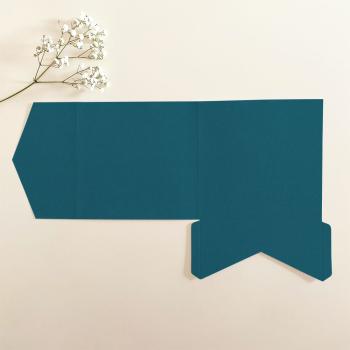 Preview: Pocketfold-Karte Quadrat (15x15) Premium-Karton "Tiefseeblau" Exklusiv Line