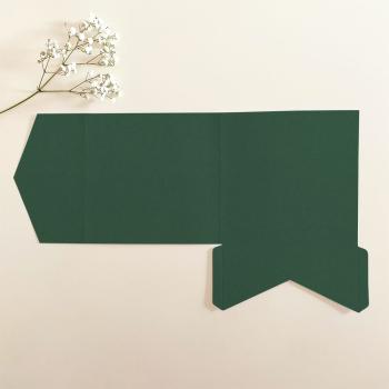 Preview: Pocketfold-Karte Quadrat (15x15) Premium-Karton "Waldgrün" Exklusiv Line