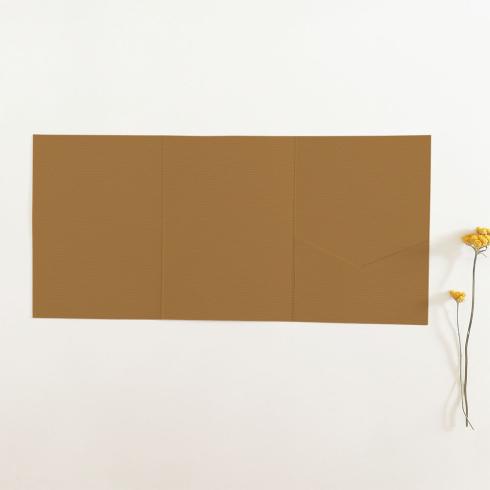 Pocketfold-Karte B6 Tripple Struktur-Karton "Struktur Walnuss" Basic Line