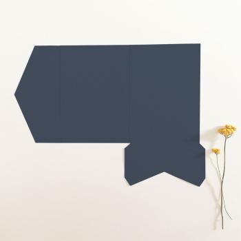 Preview: Pocketfold-Karte B6 Struktur-Karton "Struktur Irisblau" Exklusiv Line