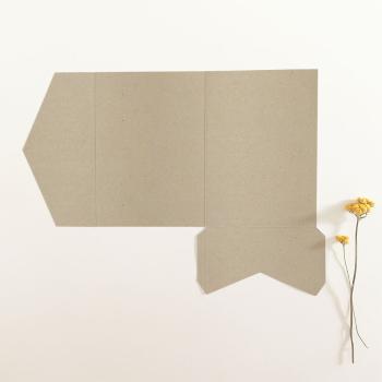 Preview: Pocketfold-Karte B6 Recycling "Kraft Grau" Exklusiv Line