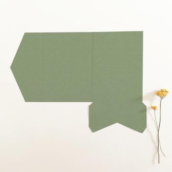 Preview: Pocketfold-Karte B6 Recycling "Kraft Salbei" Exklusiv Line