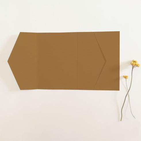 Pocketfold-Karte B6 seitlich Struktur-Karton "Struktur Walnuss" Basic Line