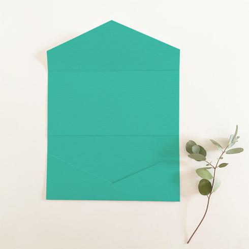 Pocketfold-Karte DIN Lang Struktur-Karton "Struktur Türkis" Basic Line