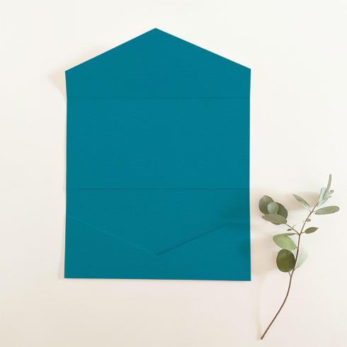 Pocketfold-Karte DIN Lang Struktur-Karton "Struktur Karibikblau" Basic Line
