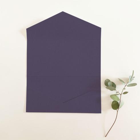 Pocketfold-Karte DIN Lang Premium-Karton "Aubergine" Basic Line
