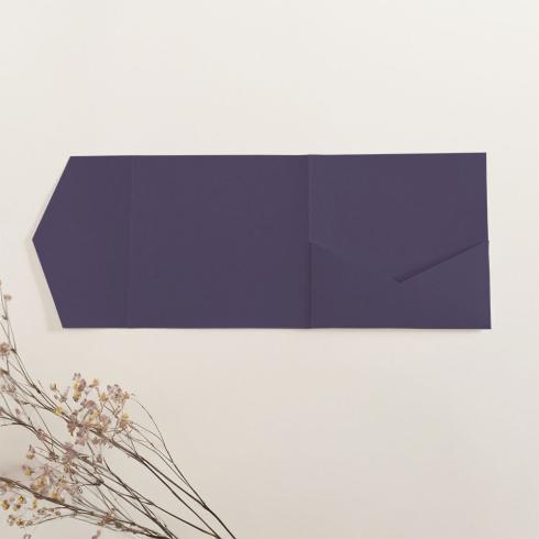 Pocketfold-Karte Quadrat (15x15) Premium-Karton "Aubergine" Exklusiv Line