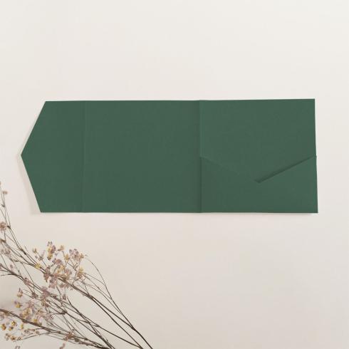 Pocketfold-Karte Quadrat (15x15) Premium-Karton "Waldgrün" Exklusiv Line
