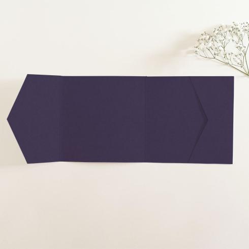 Pocketfold-Karte Quer-Format quadratisch (15x15) Premium-Karton "Aubergine" Basic Line
