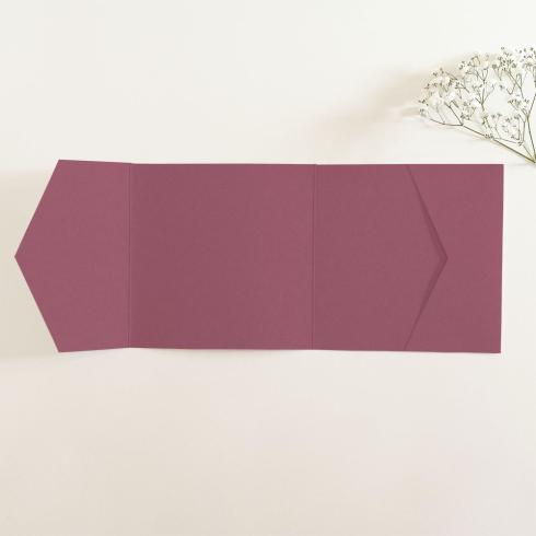 Pocketfold-Karte Quer-Format quadratisch (15x15) Premium-Karton "Himbeere" Basic Line