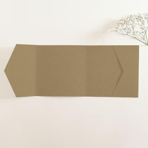 Pocketfold-Karte Quer-Format quadratisch (15x15) Premium-Karton "Recycling Natur" Basic Line