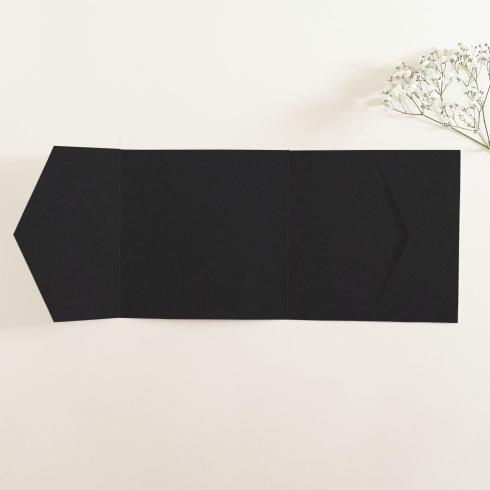 Pocketfold-Karte Quer-Format quadratisch (15x15) Recycling-Karton "Recycling Schwarz" Basic Line