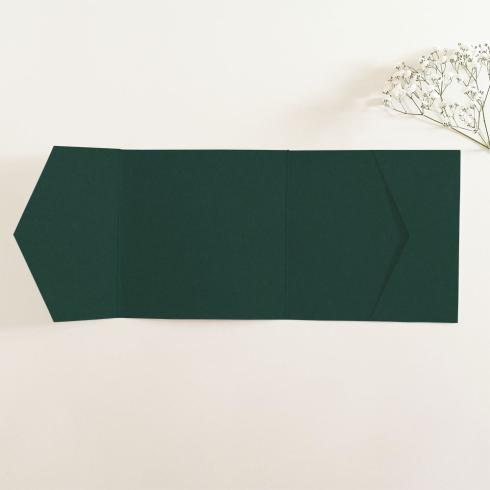 Pocketfold-Karte Quer-Format quadratisch (15x15) Premium-Karton "Samtgrün" Basic Line