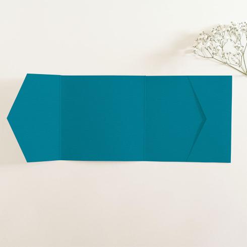 Pocketfold-Karte Quer-Format quadratisch (15x15) Struktur-Karton "Struktur Karibikblau" Basic Line
