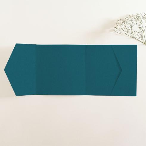 Pocketfold-Karte Quer-Format quadratisch (15x15) Premium-Karton "Tiefseeblau" Basic Line