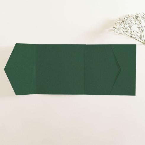 Pocketfold-Karte Quer-Format quadratisch (15x15) Premium-Karton "Waldgrün" Basic Line