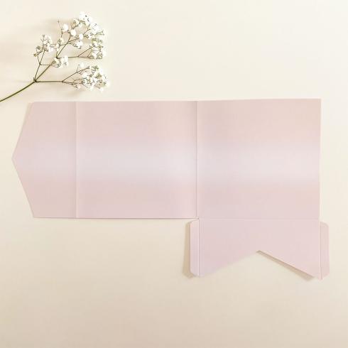 Pocketfold-Karte Quer-Format quadratisch (15x15) Premium-Karton "Metallic Puderrosa" Basic Line