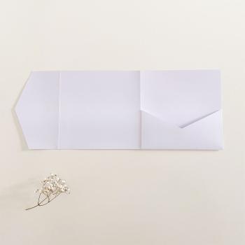 Pocketfold-Karte Quadrat (15x15) Premium-Karton "Metallic Polarweiss" Exklusiv Line