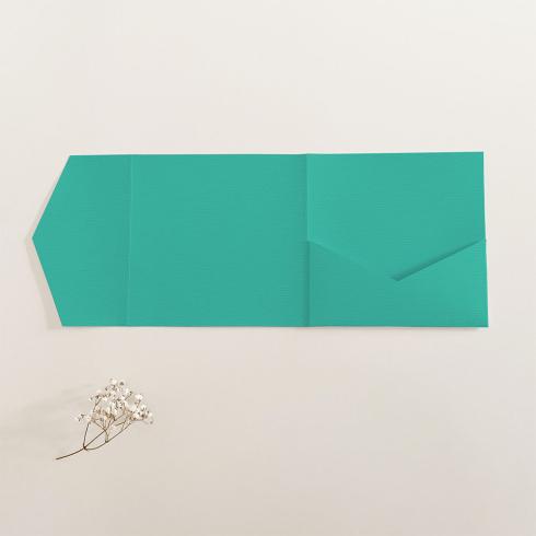 Pocketfold-Karte Quadrat (15x15) Struktur-Karton "Struktur Türkis" Exklusiv Line