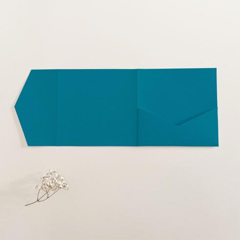 Pocketfold-Karte Quadrat (15x15) Struktur-Karton "Struktur Karibikblau" Exklusiv Line