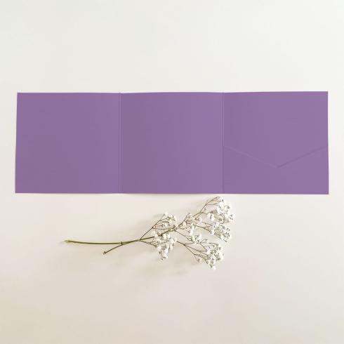 Trippel-Pocketfold-Karte quadratisch (15x15) Struktur-Karton "Beerenlila" Basic Line