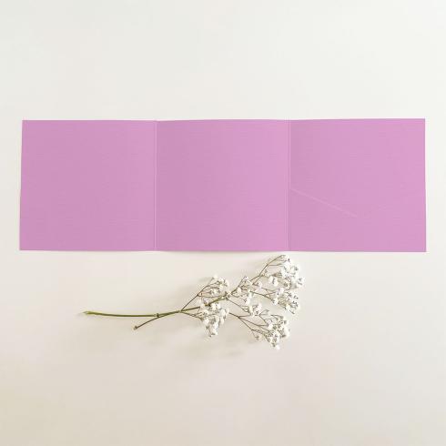 Trippel-Pocketfold-Karte quadratisch (15x15) Struktur-Karton "Blütenrosa" Basic Line