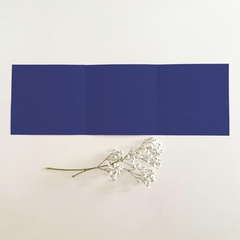 Trippel-Pocketfold-Karte quadratisch (15x15) Struktur-Karton "Dunkelviolett" Basic Line
