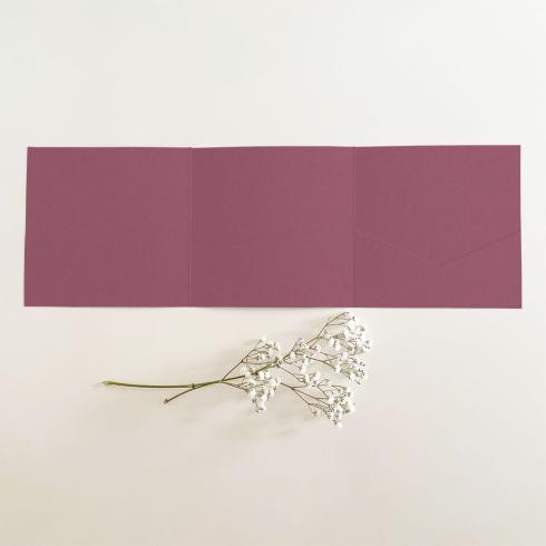 Trippel-Pocketfold-Karte quadratisch (15x15) Premium-Karton "Himbeere" Basic Line