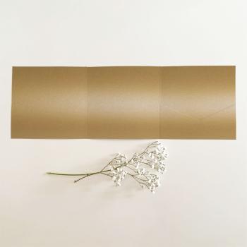 Trippel-Pocketfold-Karte quadratisch (15x15) Premium-Karton "Metallic Coffee" Basic Line