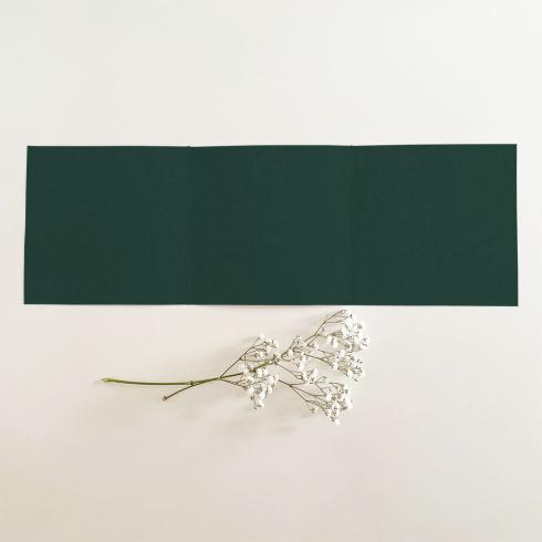 Trippel-Pocketfold-Karte quadratisch (15x15) Premium-Karton "Samtgrün" Basic Line