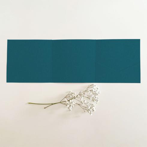 Trippel-Pocketfold-Karte quadratisch (15x15) Premium-Karton "Tiefseeblau" Basic Line