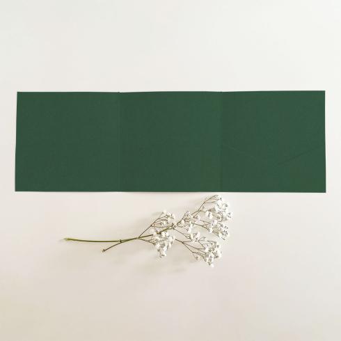 Trippel-Pocketfold-Karte quadratisch (15x15) Premium-Karton "Waldgrün" Basic Line
