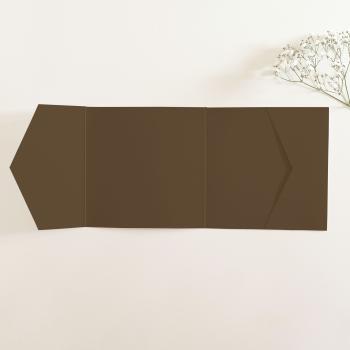 Pocketfold-Karte Quer-Format quadratisch (15x15) Premium-Karton "Braun" Basic Line