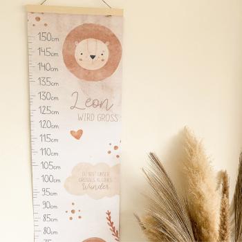 Preview: Messleiste "Löwe" | Messlatte | Geschenkidee | Personalisiertes Geschenk | Kinderzimmerdeko