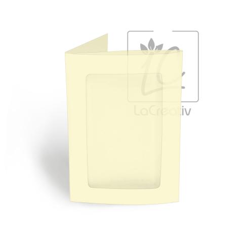 Passepartoutkarte rechteck 3-Fach DIN A6 in pergament ivory