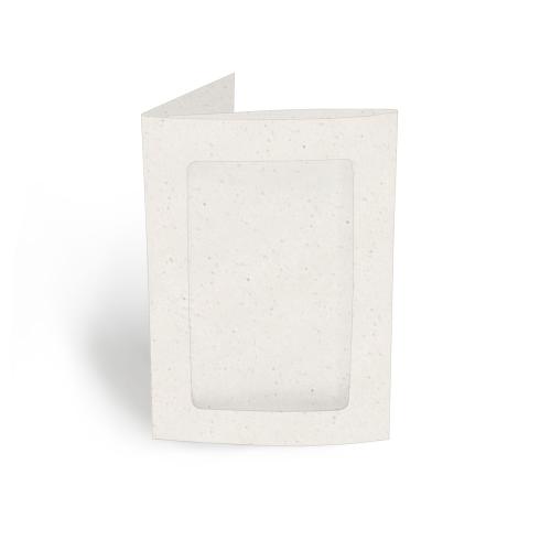 Passepartoutkarte rechteck 3-Fach DIN A6 in recycling bermgras